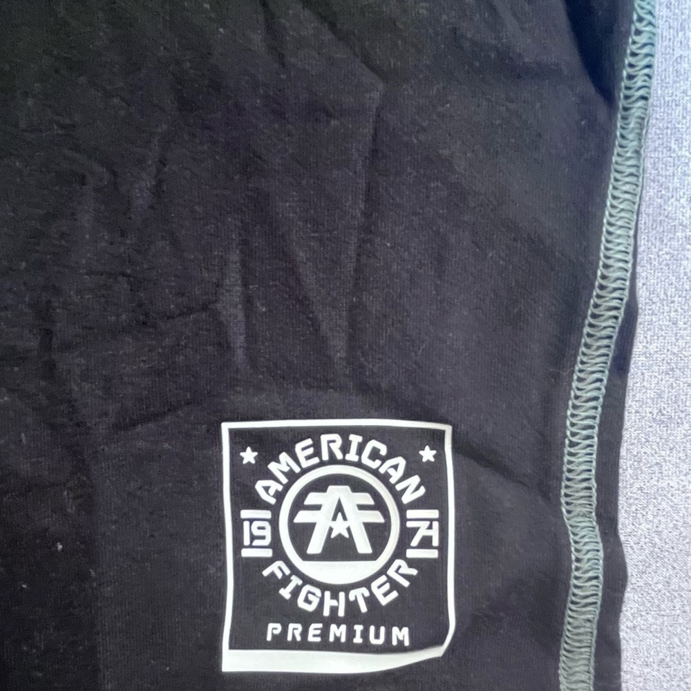American Fighter Black and Gray Tee with Green Accents - Picture 3 of 8
